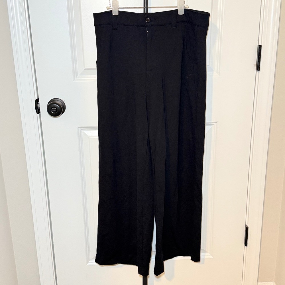 Wit & Wisdom Black Wide Leg Pants Size 10 Casual Minimalist Chic Office